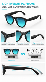 AEMAI TK Smart Photochromic Glasses with AI Real-Time Translation, Open-Ear Audio & App Control - Auto-Tinting Lenses, Waterproof, Bluetooth Sunglasses for Travel & Business