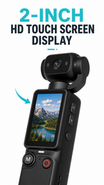 AEMAI XJD99 4K WiFi Handheld Gimbal Camera - Built-in 128GB Storage, Waterproof, Touchscreen Display, Pocket-Sized Action Camera for Vlogging, Sports & Travel