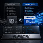 AEMAI AF-32 32GB Micro SD Card with Adapter - 100MB/s High Speed, U3 Class 10, UHS-I Memory Card for Camera, Dash Cam, Gaming Console, Wholesale Bulk Available