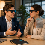 AEMAI TK Smart Photochromic Glasses with AI Real-Time Translation, Open-Ear Audio & App Control - Auto-Tinting Lenses, Waterproof, Bluetooth Sunglasses for Travel & Business