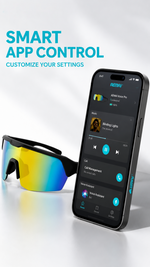 AEMAI SAG10 Smart Audio Sunglasses - Bluetooth 5.3 Polarized Sports Glasses with Open-Ear Speaker, IPX4 Waterproof & App Control