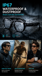 AEMAI SAG13 AI Smart Glasses - 1080P Camera, Real-Time AI Translation, Anti-Blue-Light Lens & Directional Audio with IP67 Waterproof