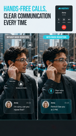AEMAI SAG5 Smart Audio Glasses - Polarized Sunglasses with Bluetooth Speaker, IP67 Waterproof, Touch Control & Type-C Fast Charging
