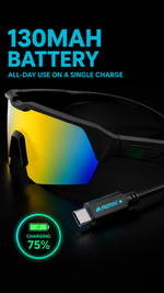 AEMAI SAG10 Smart Audio Sunglasses - Bluetooth 5.3 Polarized Sports Glasses with Open-Ear Speaker, IPX4 Waterproof & App Control