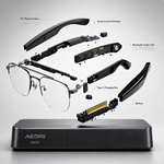 AEMAI SAG5 Smart Audio Glasses - Polarized Sunglasses with Bluetooth Speaker, IP67 Waterproof, Touch Control & Type-C Fast Charging