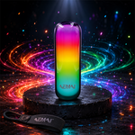 AEMAI B-32 Portable Bluetooth Speaker with Dynamic RGB Light Show - Mini Wireless Speaker, 360° Surround Sound, Dual Drivers, IPX5 Waterproof, Outdoor Party Speaker with Carry Strap