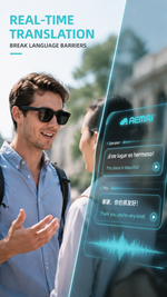 AEMAI SAG11 AI Translation Smart Glasses - Polarized Sunglasses with Real-Time Voice Translation, Open-Ear Audio & IP67 Waterproof