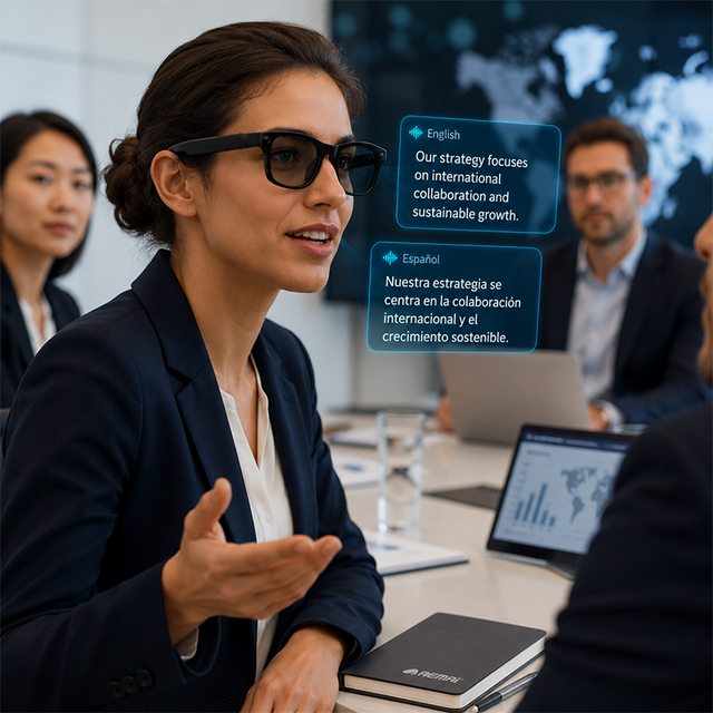 AEMAI SAG13 AI Smart Glasses - 1080P Camera, Real-Time AI Translation, Anti-Blue-Light Lens & Directional Audio with IP67 Waterproof