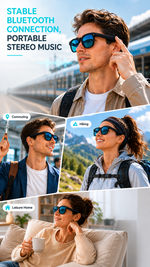 AEMAI TK Smart Photochromic Glasses with AI Real-Time Translation, Open-Ear Audio & App Control - Auto-Tinting Lenses, Waterproof, Bluetooth Sunglasses for Travel & Business