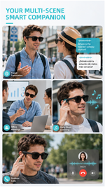 AEMAI SAG11 AI Translation Smart Glasses - Polarized Sunglasses with Real-Time Voice Translation, Open-Ear Audio & IP67 Waterproof