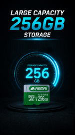 AEMAI AF-256 256GB Micro SD Card with Adapter - 200MB/s Read Speed, A2 V30 Class 10, UHS-I High Speed Memory Card for Camera, Drone, Dash Cam, Nintendo Switch