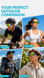 AEMAI SAG10 Smart Audio Sunglasses - Bluetooth 5.3 Polarized Sports Glasses with Open-Ear Speaker, IPX4 Waterproof & App Control