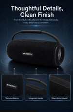 AEMAI B13 speaker back view showing USB-C charging port, AUX input and power interface
