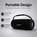 AEMAI B13 Portable Bluetooth Speaker in Black - front view with fabric exterior and carry handle
