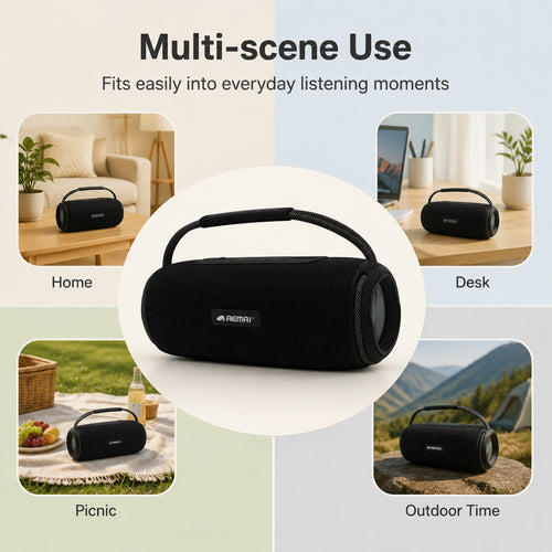 AEMAI B13 Portable Bluetooth Speaker – 40W Wireless Outdoor Speaker with Built-in Handle, Deep Bass, Dual Pairing, 24H Playtime (Black / Deep Blue)
