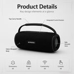 AEMAI B13 speaker top panel showing power, Bluetooth, volume and playback control buttons
