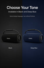 AEMAI B13 Portable Bluetooth Speaker in Black and Deep Blue color options displayed side by side
