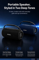 AEMAI B13 Portable Bluetooth Speaker in Deep Blue - fabric exterior with built-in carry handle
