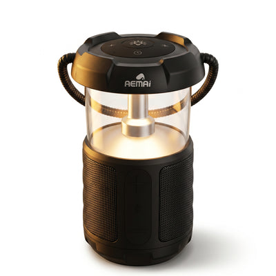 AEMAI B16 Portable Camping Lantern with Bluetooth Speaker - Rechargeable LED Light, 360° Surround Sound, IPX4 Waterproof, 12H Playtime for Outdoor Camping, Patio & Bedroom