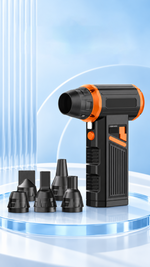 AEMAI AF123 handheld turbo jet blower with four removable batteries and LED work light - detailed view 3