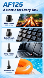 AEMAI AF125 compact handheld turbo blower with digital speed display and jet nozzle - detailed view 3