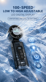 AEMAI AF25 handheld cooling fan with TEC ice-ceramic cooling and digital display - detailed view 2