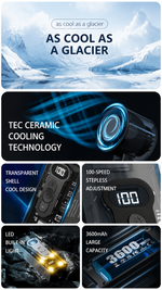 AEMAI AF25 handheld cooling fan with TEC ice-ceramic cooling and digital display - detailed view 5