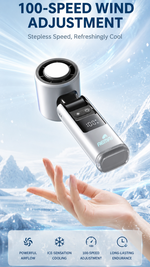 AEMAI AF26 portable ice-cooling fan with foldable handle and Type-C fast charging - detailed view 4