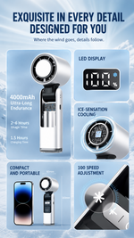 AEMAI AF26 portable ice-cooling fan with foldable handle and Type-C fast charging - detailed view 5