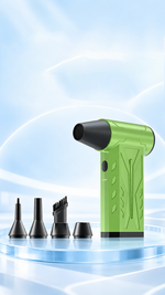 AEMAI AF62 lightweight neon green turbo blower about 180 grams with jet nozzle - detailed view 2