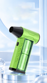 AEMAI AF62 lightweight neon green turbo blower about 180 grams with jet nozzle - detailed view 3