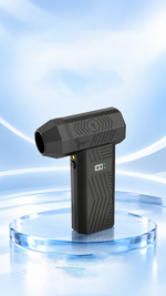 AEMAI AF63 compact black turbo blower 94x150mm with digital battery display - detailed view 3