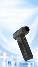 AEMAI AF63 compact black turbo blower 94x150mm with digital battery display - detailed view 5