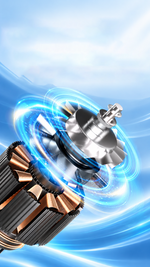 AEMAI AF64 minimalist black turbo blower with one button and three speed LEDs - detailed view 3
