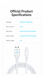 AEMAI AX-106 2.4A fast charging cord USB-C to Lightning for iPhone iPad - detailed view 6