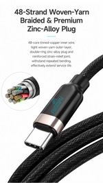 AEMAI AX-109 black braided 60W PD charging cable USB-C to USB-C - detailed view 1