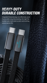 AEMAI AX-113 durable braided Type-C cable slim flat anti-tangle - detailed view 2