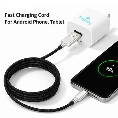 AEMAI AX-114 Fast Charging Cord USB-A to Type-C – for Android Phone & Tablet - Fast charging for Android ph...