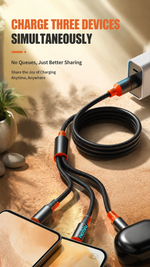 AEMAI AX-65 100W 3-in-1 super fast charging cable charge three devices - detailed view 3
