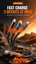 AEMAI AX-65 100W 3-in-1 super fast charging cable charge three devices - detailed view 5