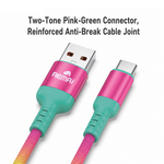 AEMAI AX-71 rainbow gradient braided fast charging cord USB-A to Type-C - view 3