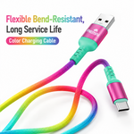 AEMAI AX-71 rainbow gradient braided fast charging cord USB-A to Type-C - view 6