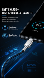 AEMAI AX-76 48-strand high-density braided charging cable tug bend resistant - detailed view 2