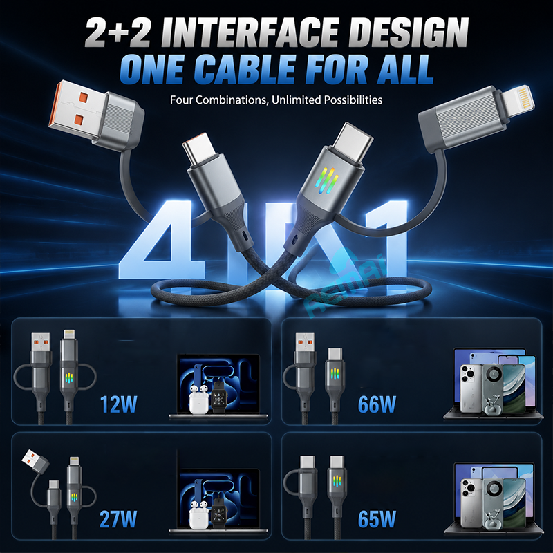 AEMAI AX-79 4-in-1 multi charging cable with indicator lights
