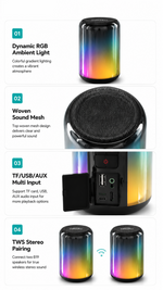 Portable Bluetooth speaker with AEMAI branding - detailed view 4