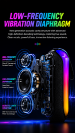 Portable Bluetooth speaker with AEMAI branding - detailed view 2