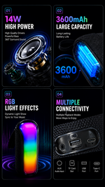 Portable Bluetooth speaker with AEMAI branding - detailed view 4