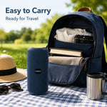 AEMAI B34 speaker easy to carry ready for travel picnic blanket open backpack camera sunglasses outdoors