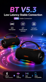 Portable Bluetooth speaker with AEMAI branding - detailed view 3