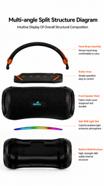 Portable Bluetooth speaker with AEMAI branding - detailed view 6